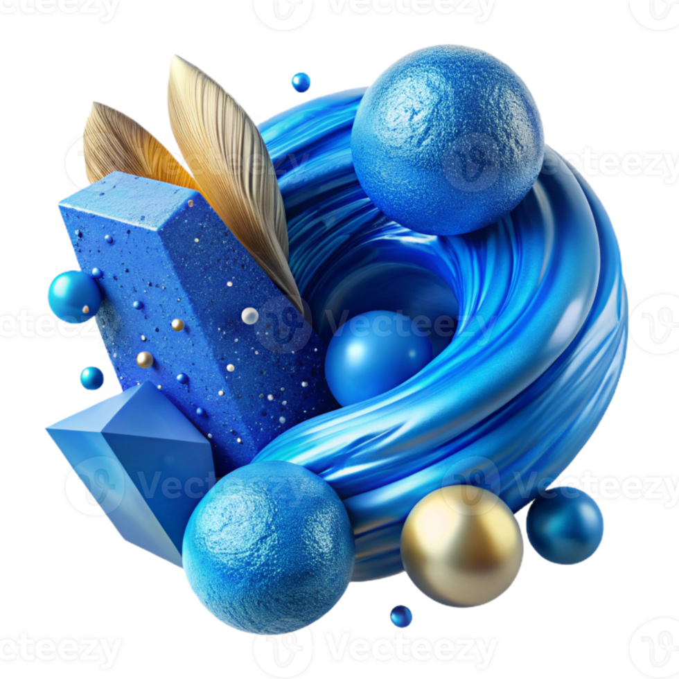 beautiful traditional Blue Impressionist Brushstroke Cutout for Artistic Projects professional png