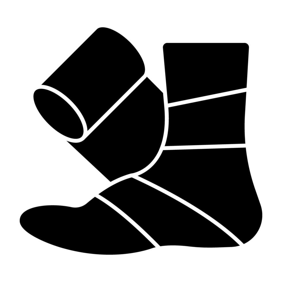 Trendy vectors solid design of ankle plaster