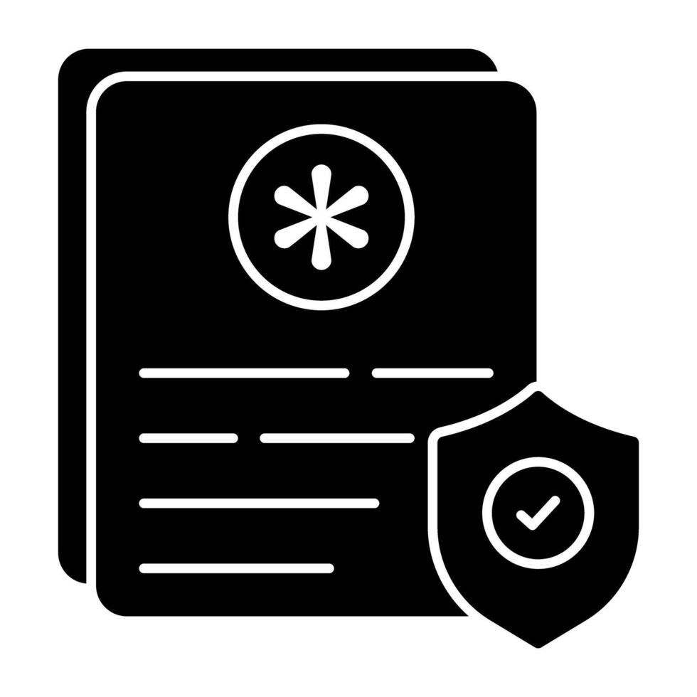Trendy solid design icon of privacy policy vector