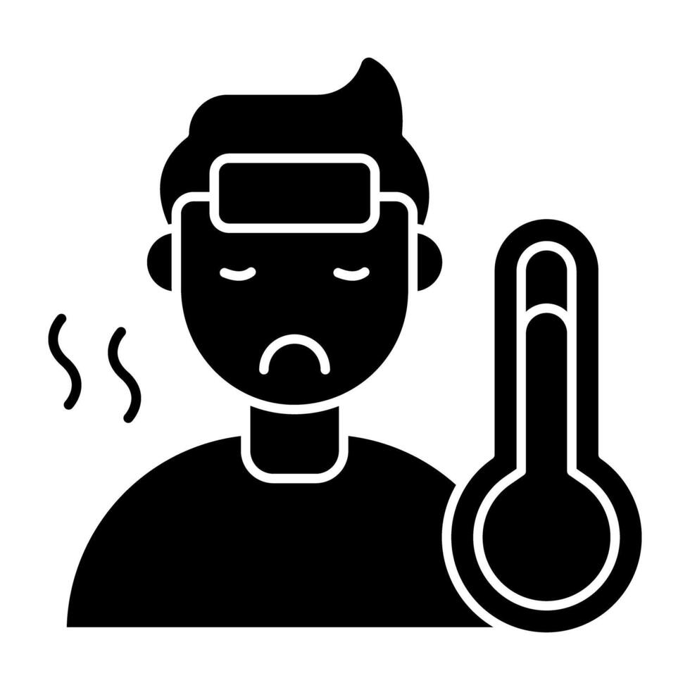 Perfect design solid icon of fever vector