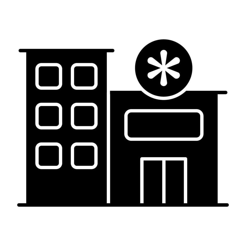 Modern solid design icon of hospital building vector