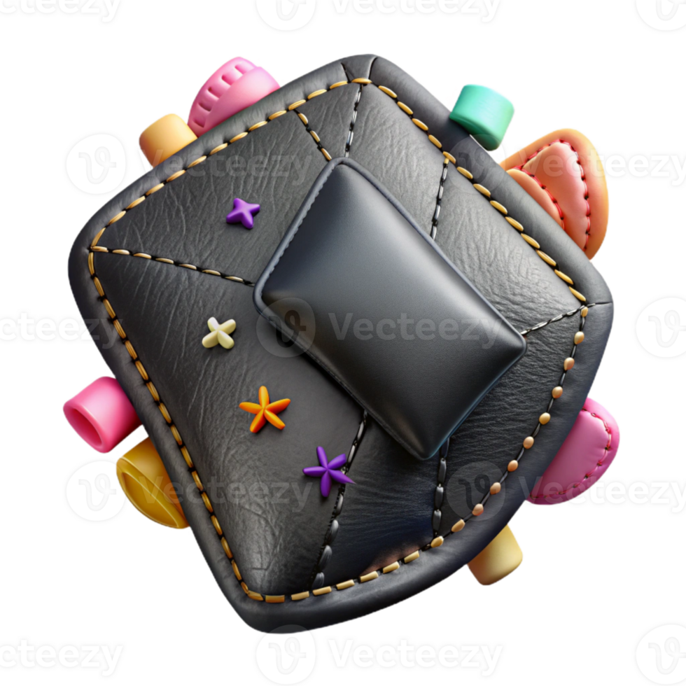vibrant traditional Blue Leather Material Button Cutout for Ui Design professional png