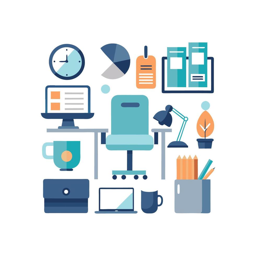 Elegant Icons for Effective Office Layout vector
