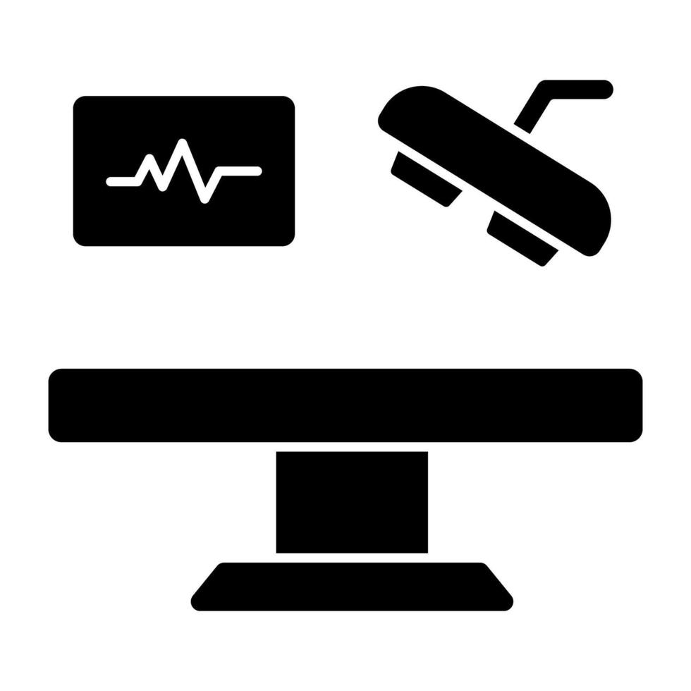 Editable design solid of operating table vector