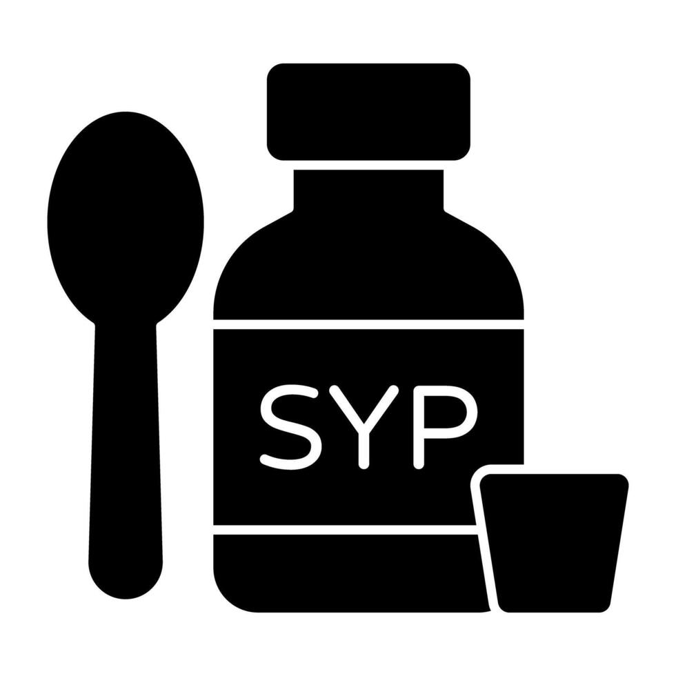 Perfect design solid icon of syrup bottle vector