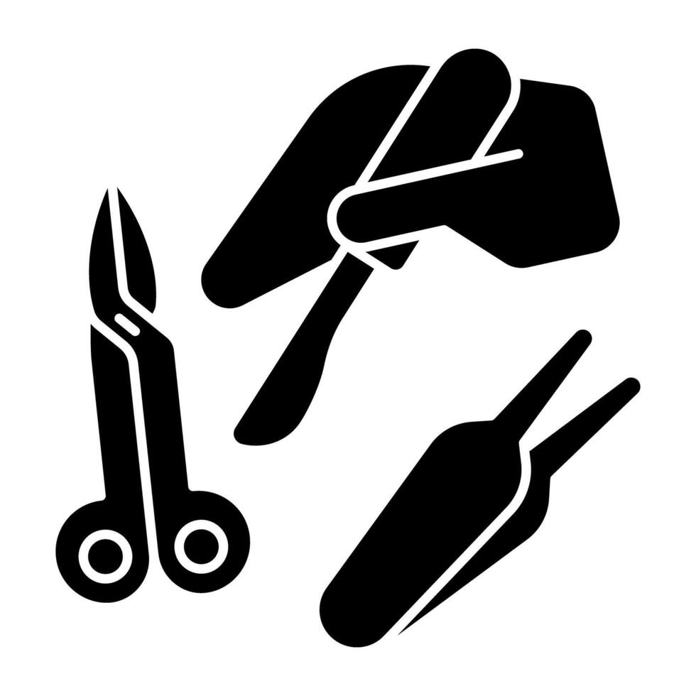 A beautiful design solid of surgical tools vector