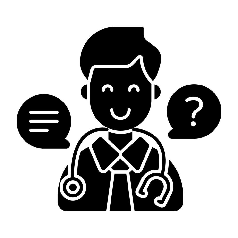 A premium design solid icon of medico vector