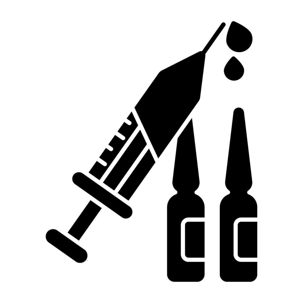 Premium download icon of injection with vials, vaccination vectors