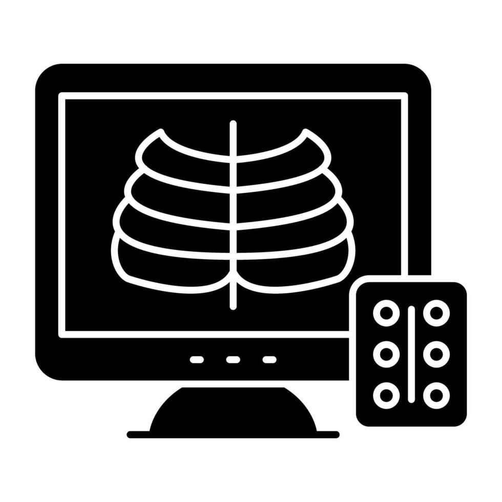 Unique Solid design icon of ribs cage vector