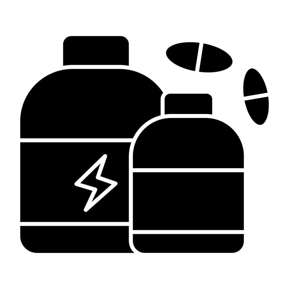 Modern Solid design icon of vitamin bottle vector