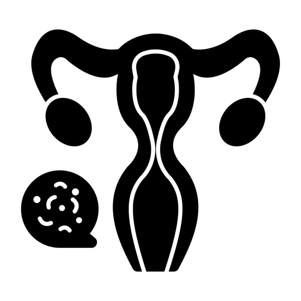 An Solid icon design of female reproductive organ vector
