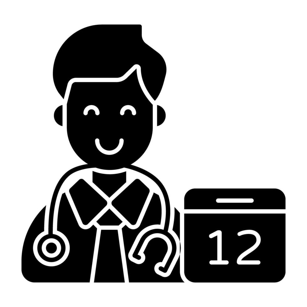 Doctor appointment Solid icon, editable vector