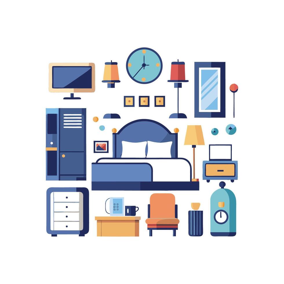 Quality Icons for Hotel Room Experiences vector