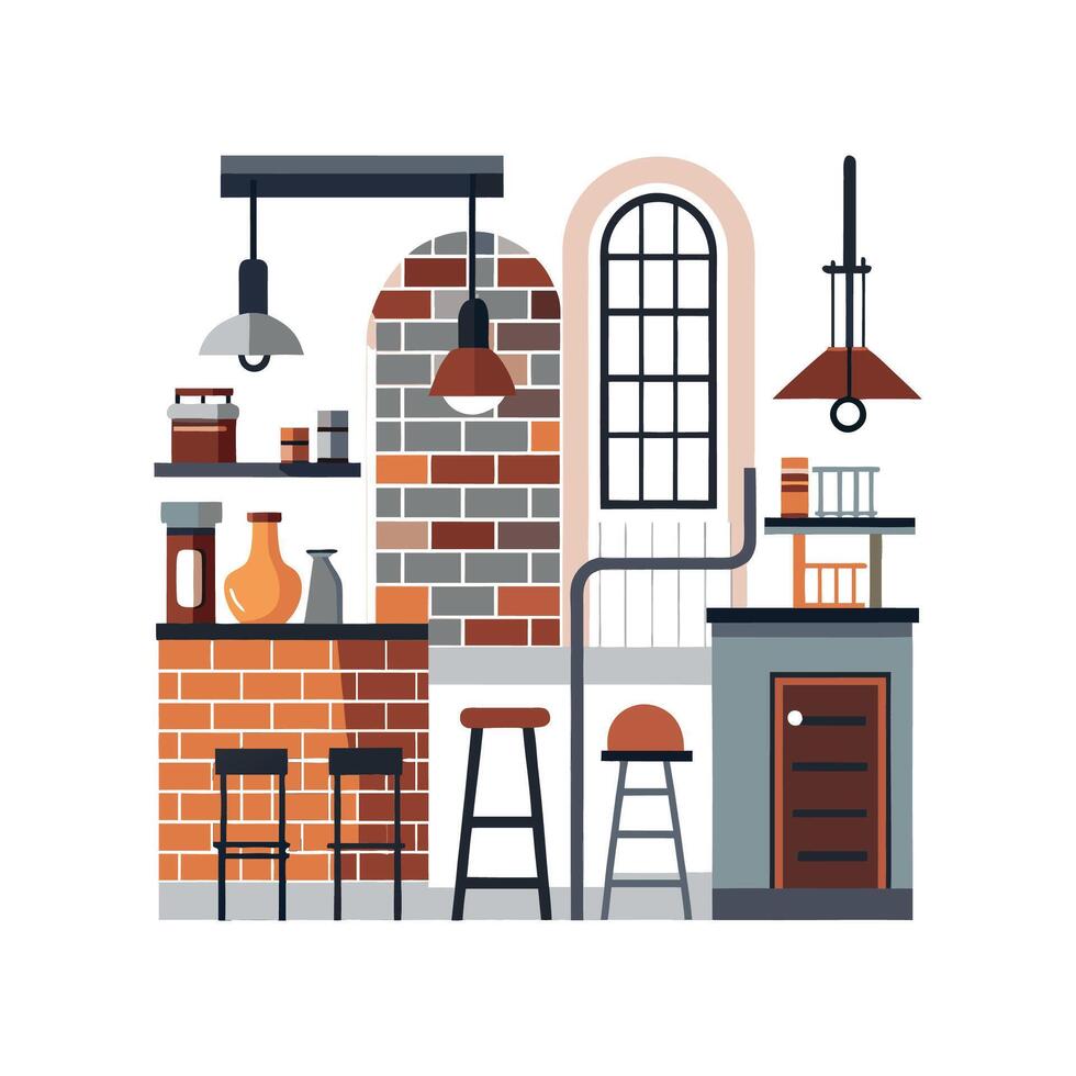 Elegant Icons for Industrial Interior Design vector