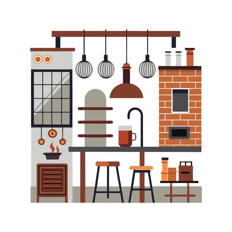 Creative Icons for Industrial Interior Elements vector