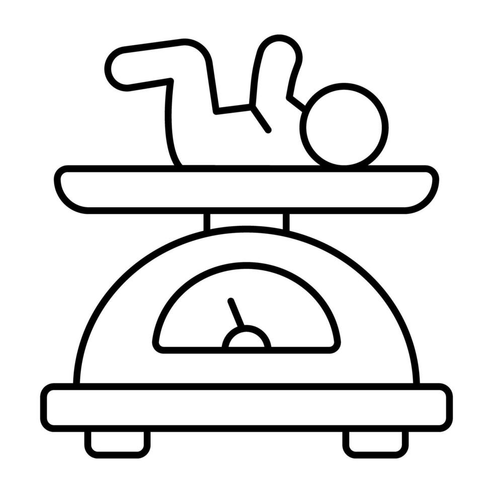 Conceptual Linear design icon of baby weight vector