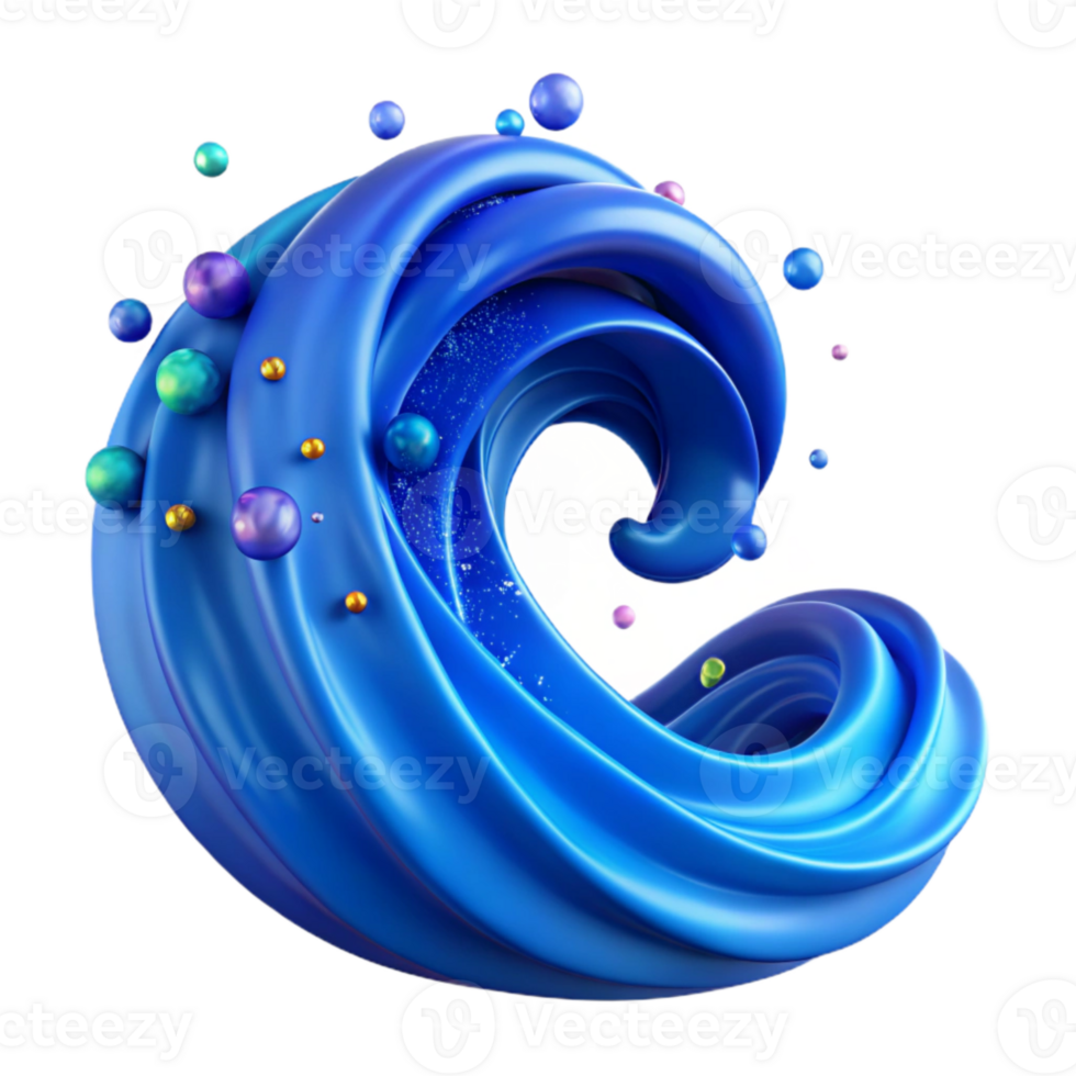 wonderful abstract Blue Ocean Wave Curl Isolated for Summer Projects high resolution png