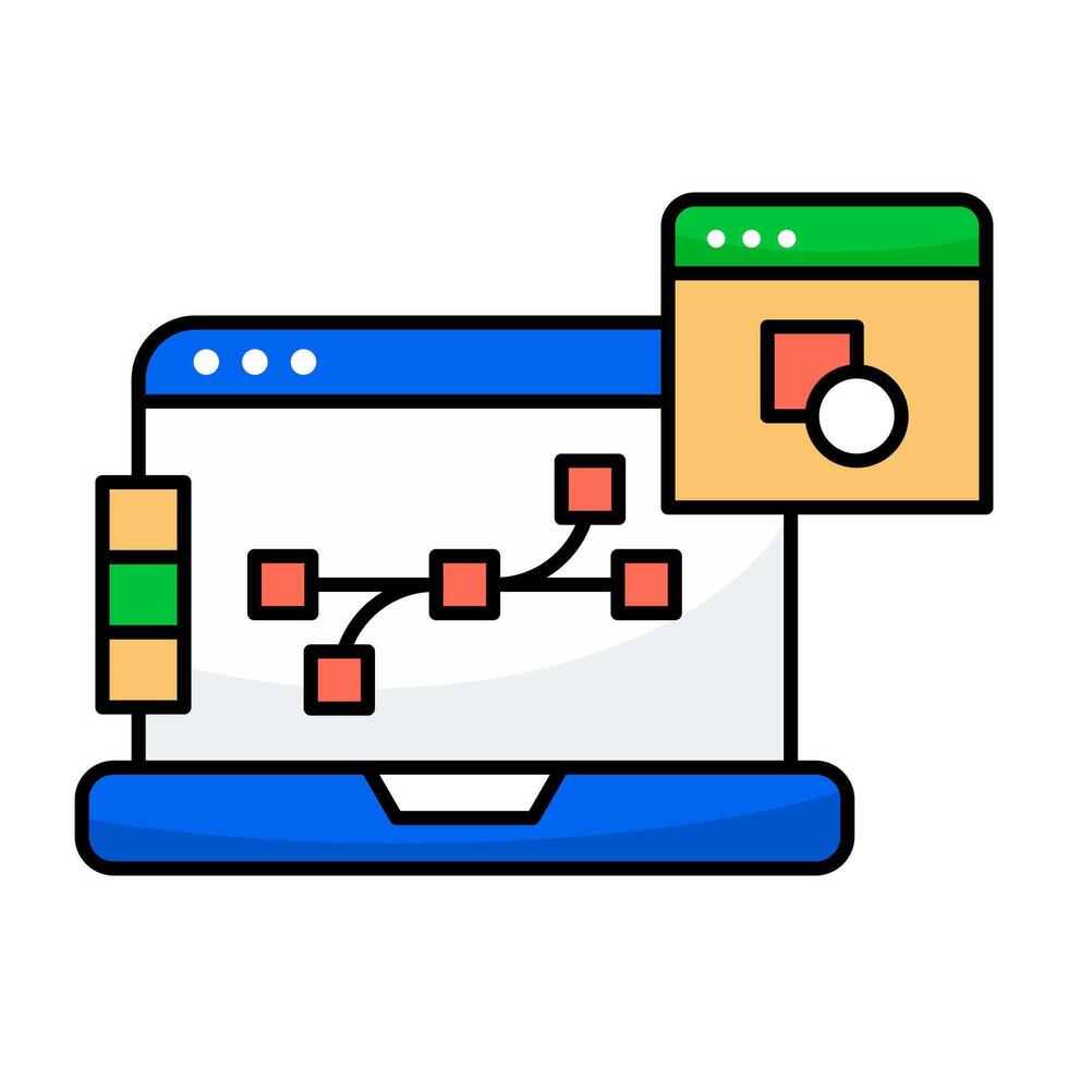Conceptual flat graphics icon of hierarchy vector