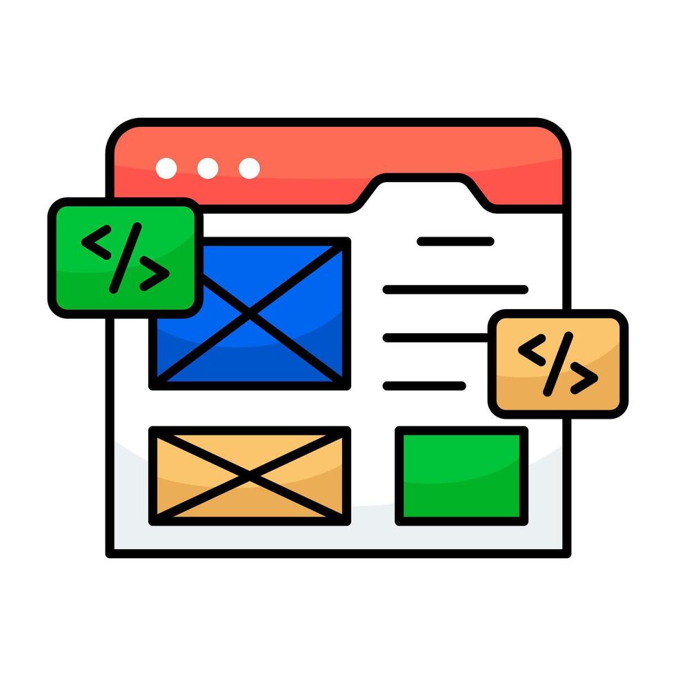 Modern design icon of web wireframe vector