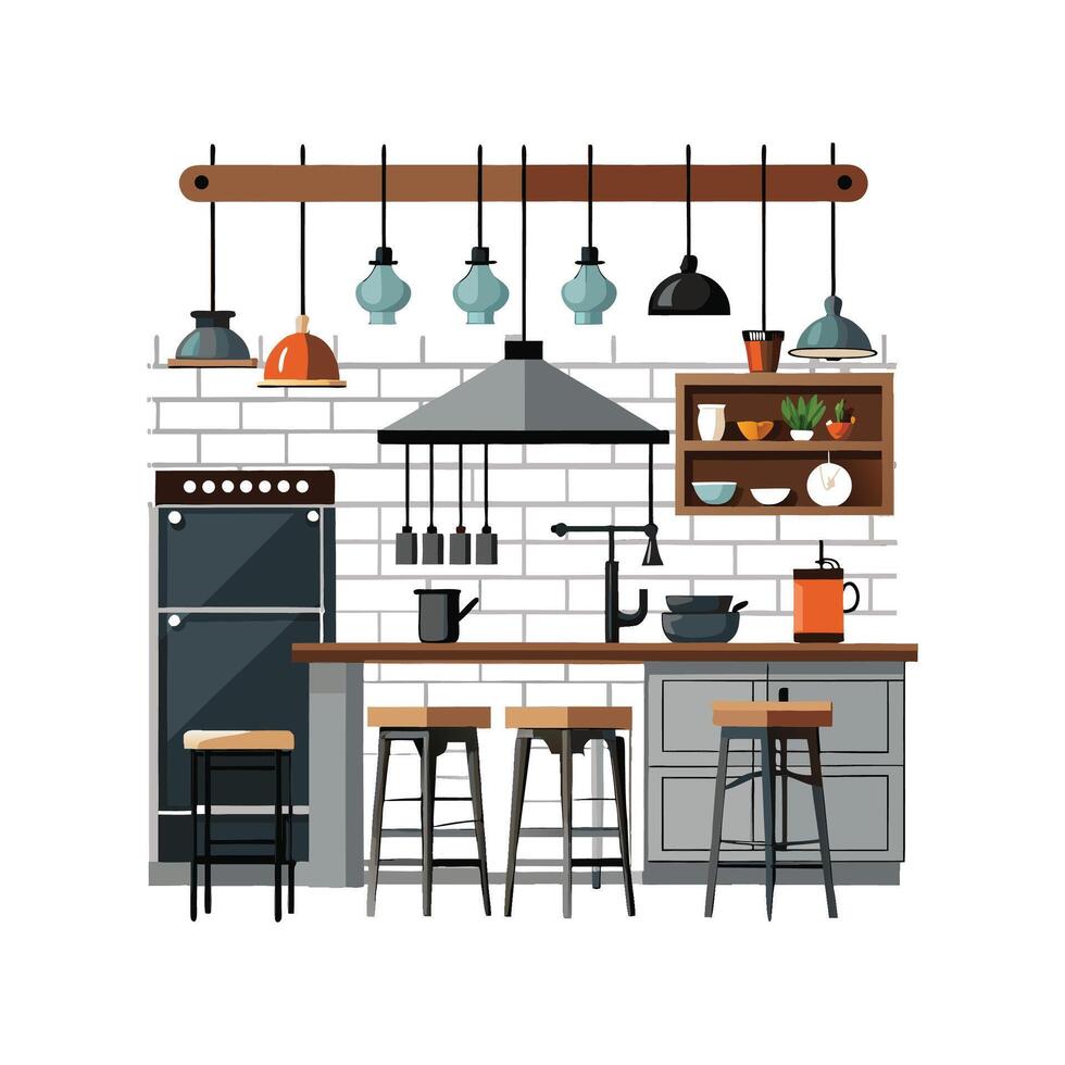 Creative Icons for Chic Industrial Kitchens vector