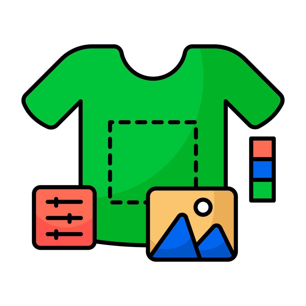A unique icon of shirt designing vector