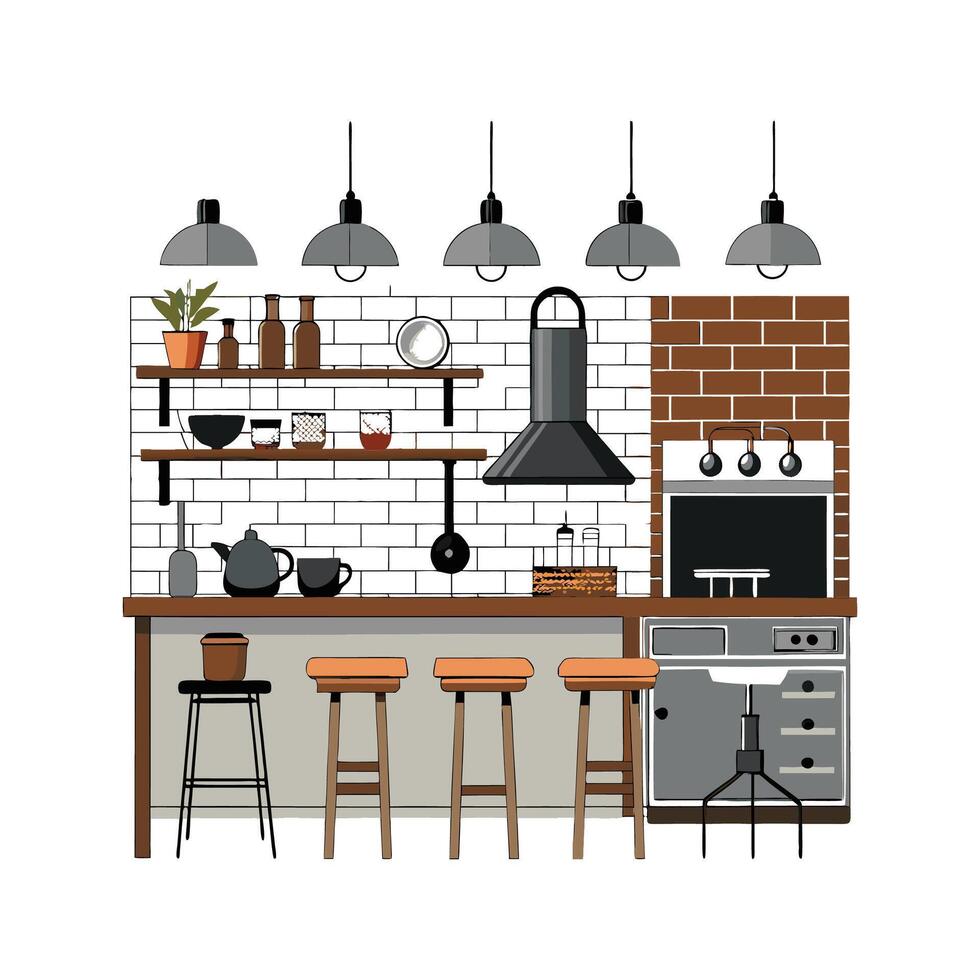 Stylish Icons for Industrial Kitchen Equipment vector