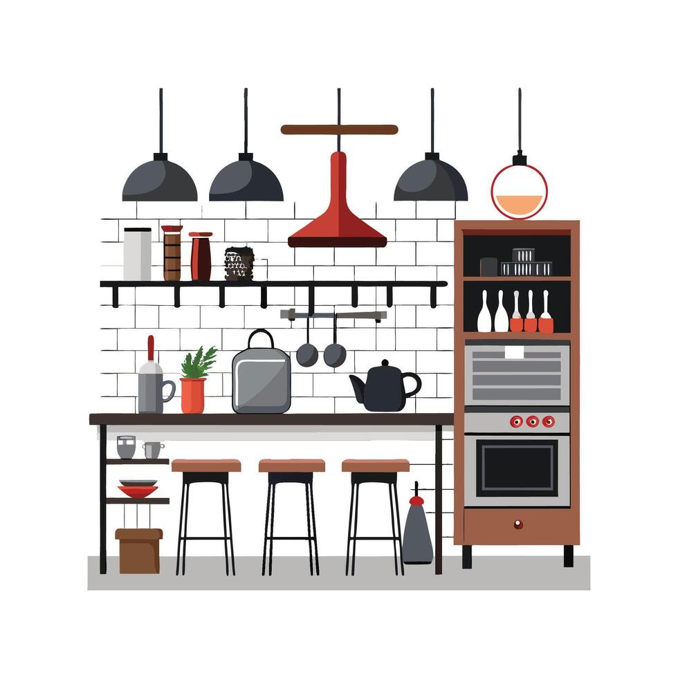 Chic Icons for Modern Industrial Kitchen Elements vector