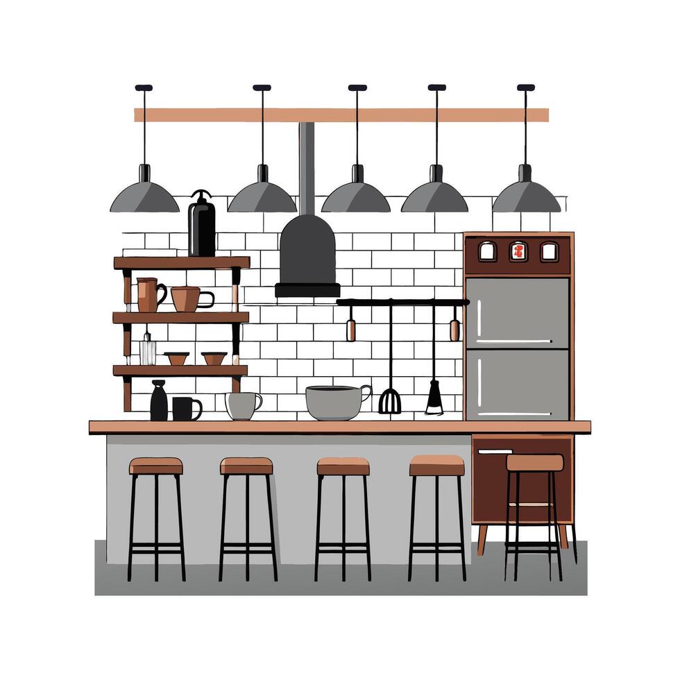 Elegant Icons for Stylish Industrial Kitchen Concepts vector