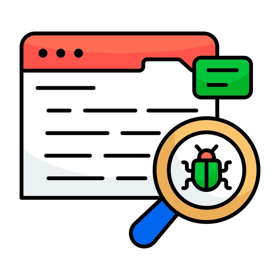 Virus under magnifying glasses, debugging icons 59089353 Vector Art at ...