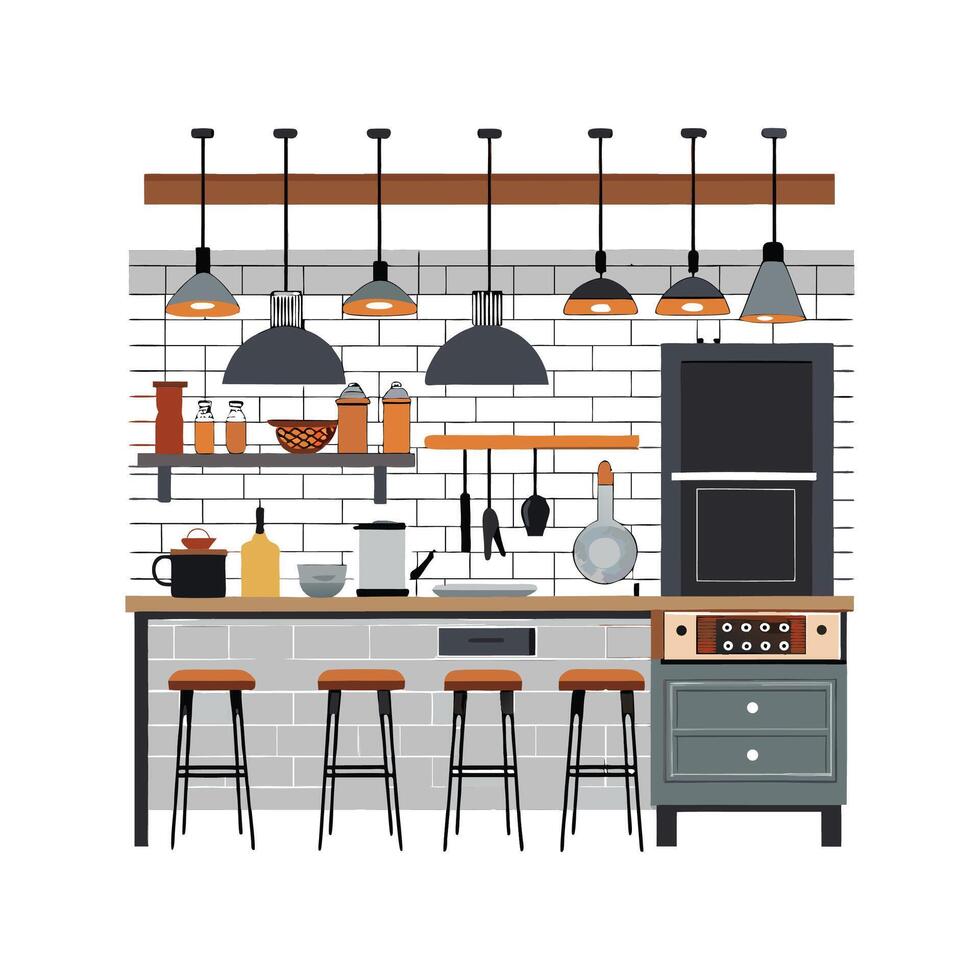 Stylish Icons for Elegant Industrial Kitchens vector