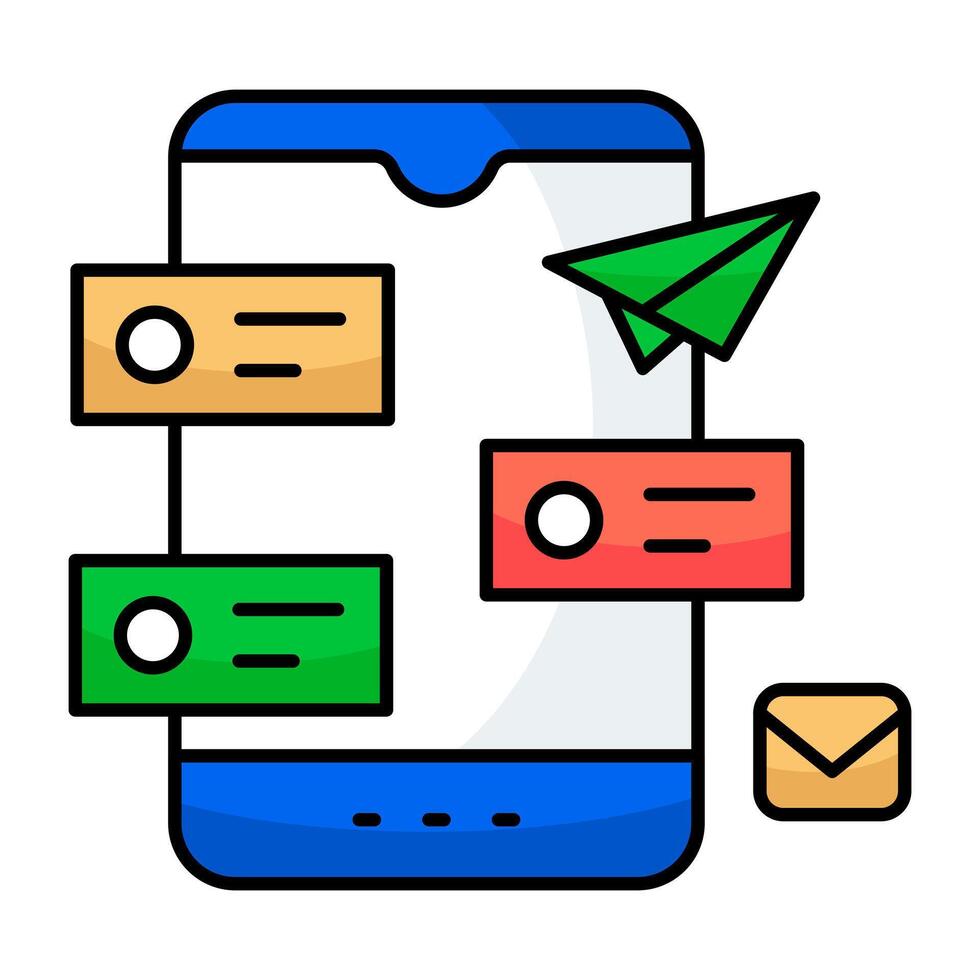 Trendy design icon of send mobile message vector
