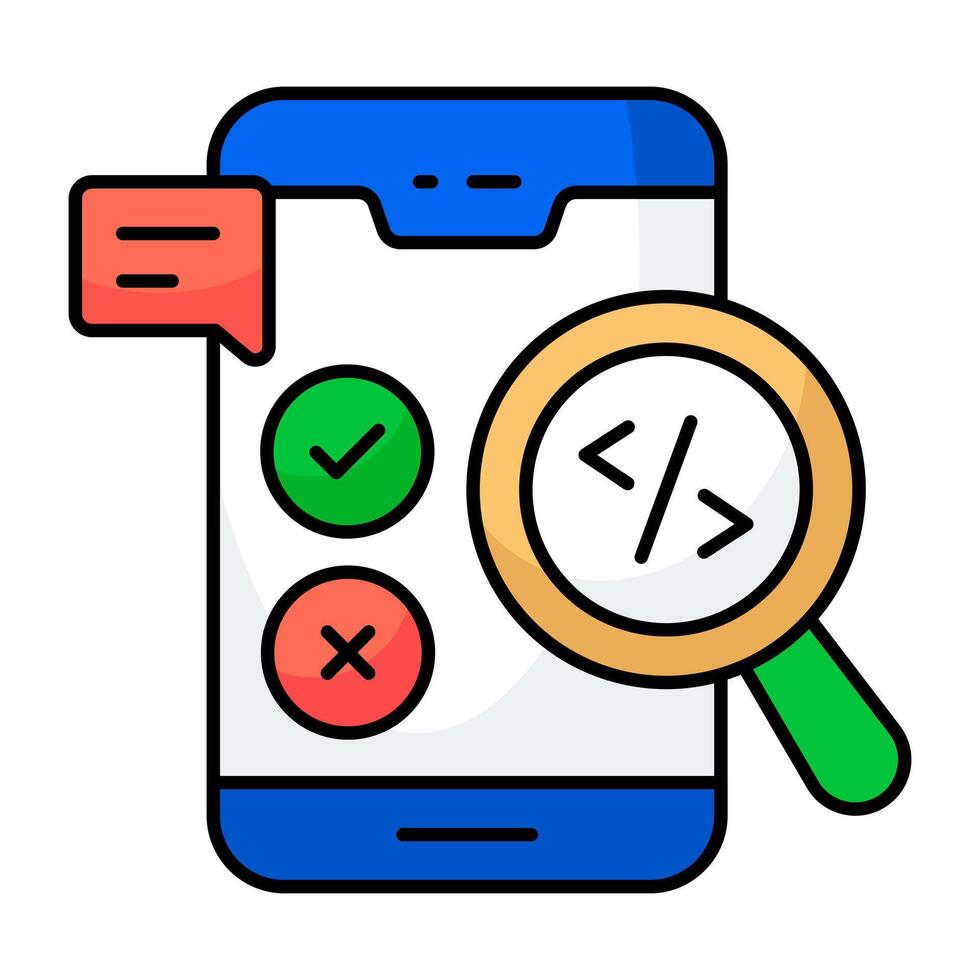 Trendy vectors flat design of mobile coding