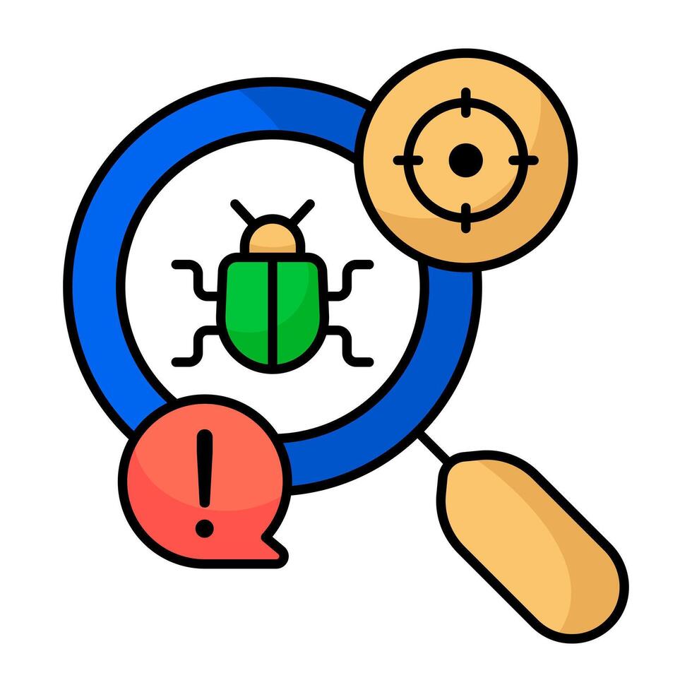 Virus under magnifying glass, debugging graphics 59089443 Vector Art at ...