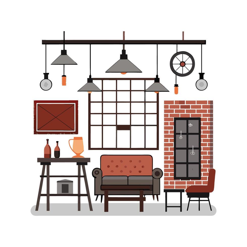 Chic Icons for Loft Interiors vector