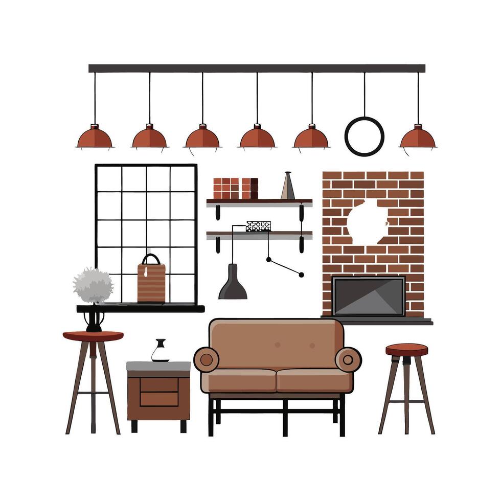 Stylish Icons for Modern Loft Designs vector