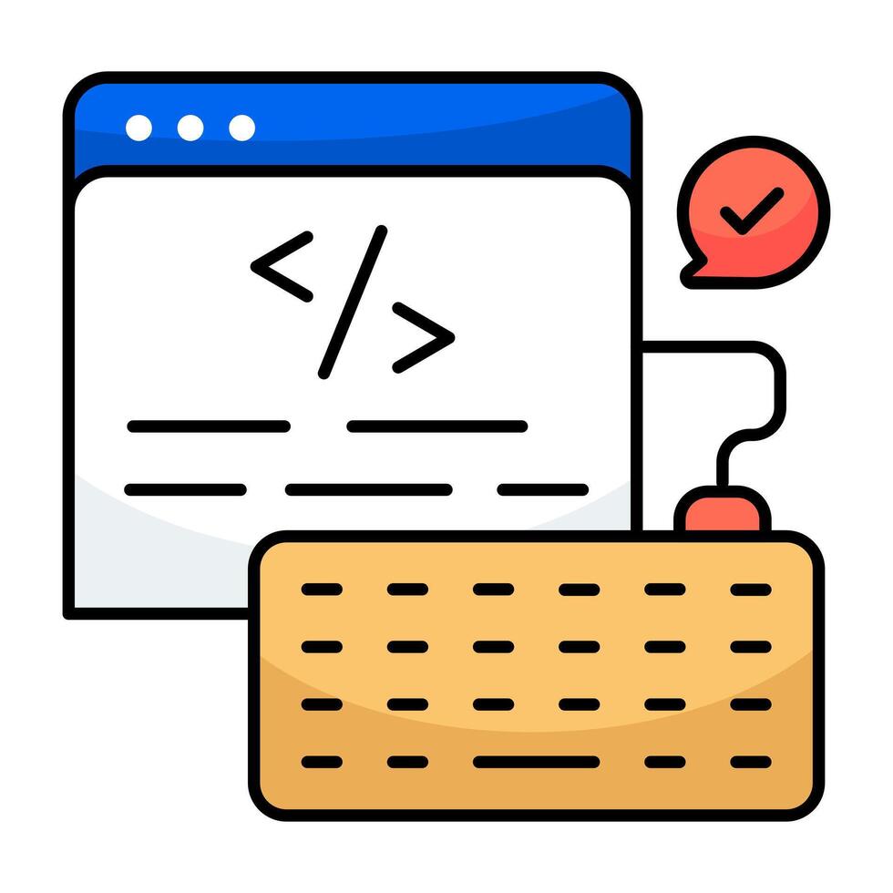 Trendy design of web coding vector