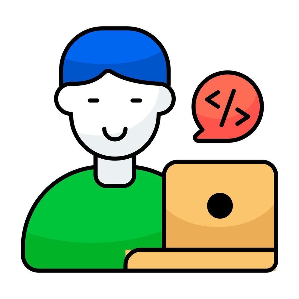 An icon design of programmer isolated on white background vector