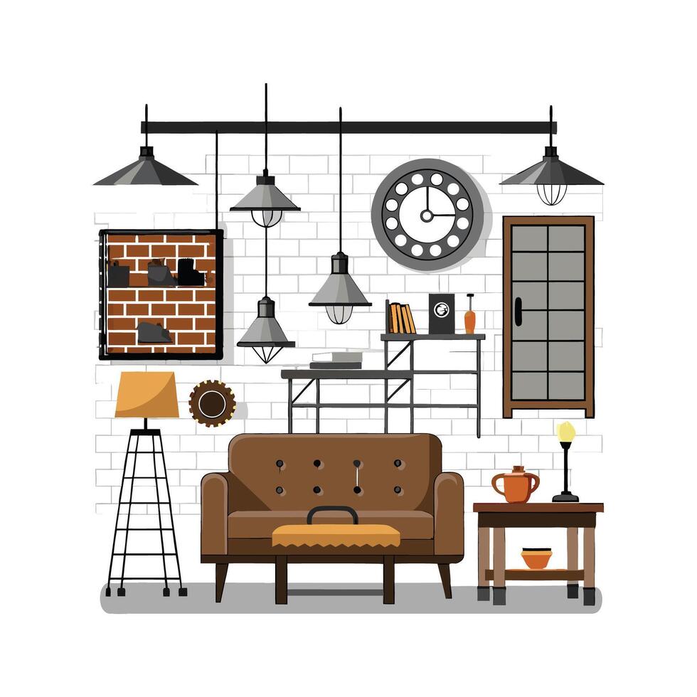 Chic Icons for Contemporary Loft Elements vector