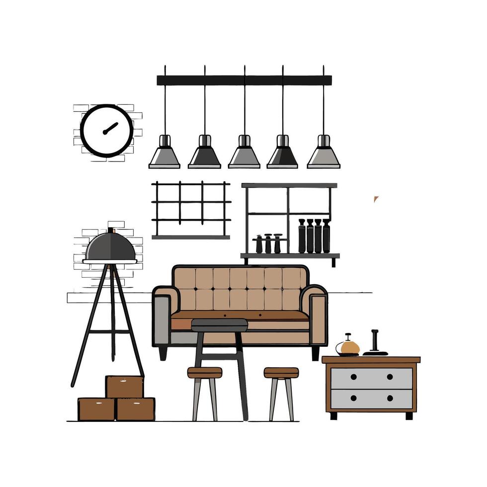Distinctive Icons for Industrial Aesthetic vector