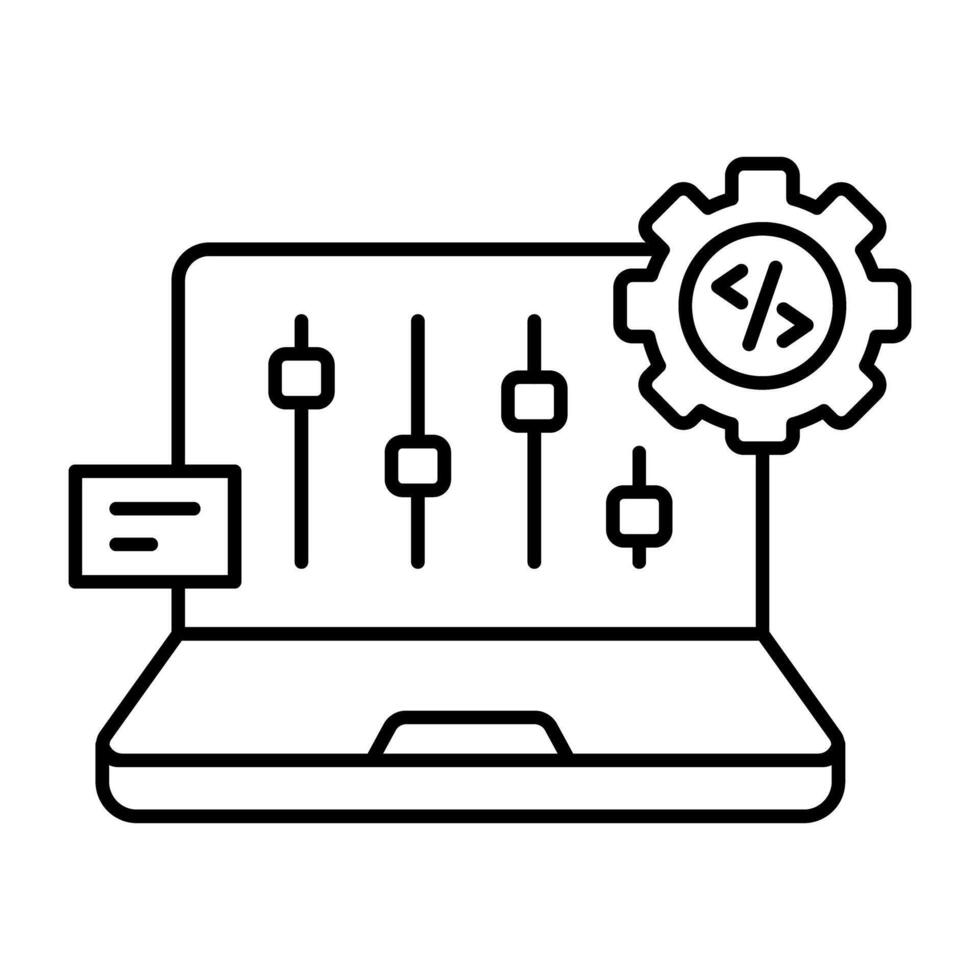 An editable design linear icon of online equalizer vector