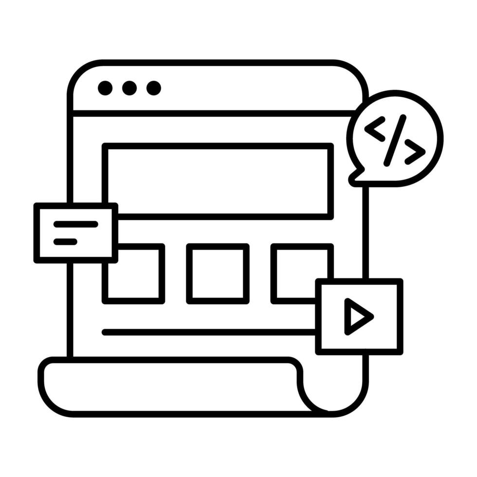 Modern linear design icon of web layout vector