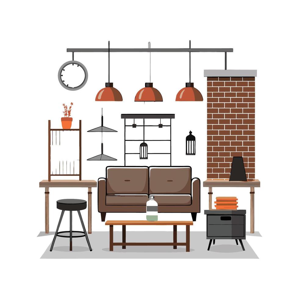 Stylish Icons for Industrial Loft Spaces vector