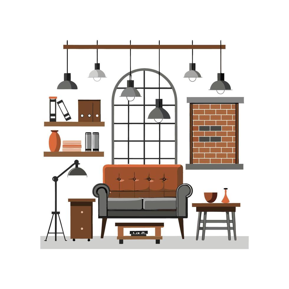 Comprehensive Icons for Industrial Loft Design vector