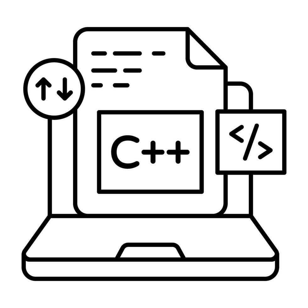 Trendy linear design icon of c file vector