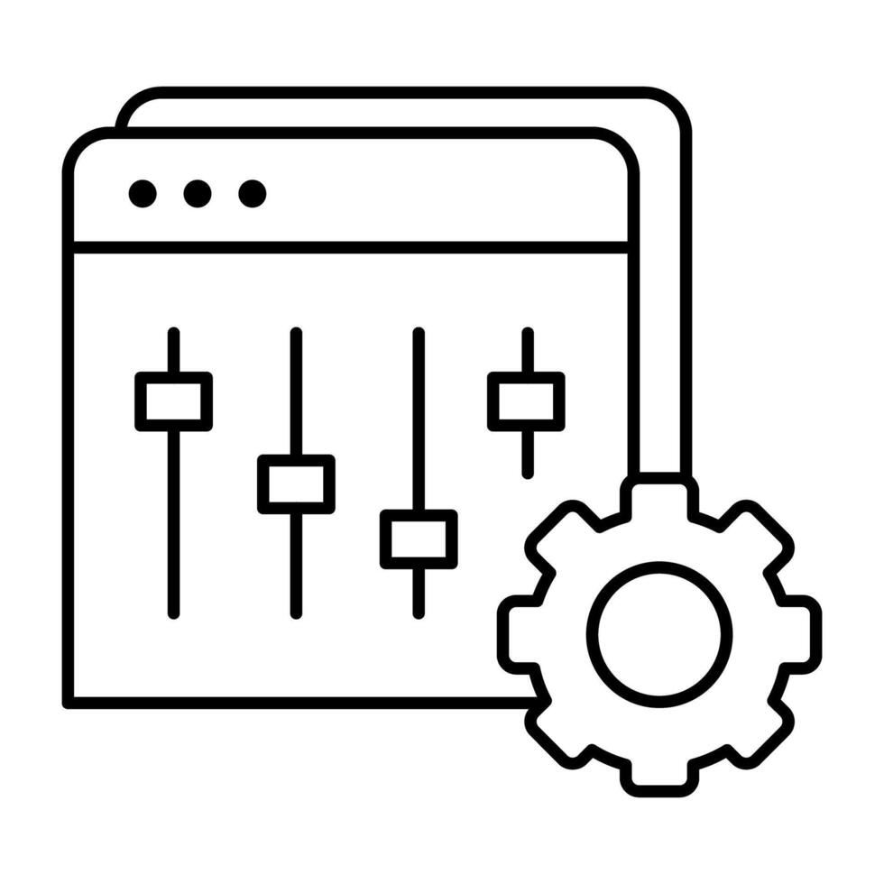 An editable linear design icon of online equalizer vector