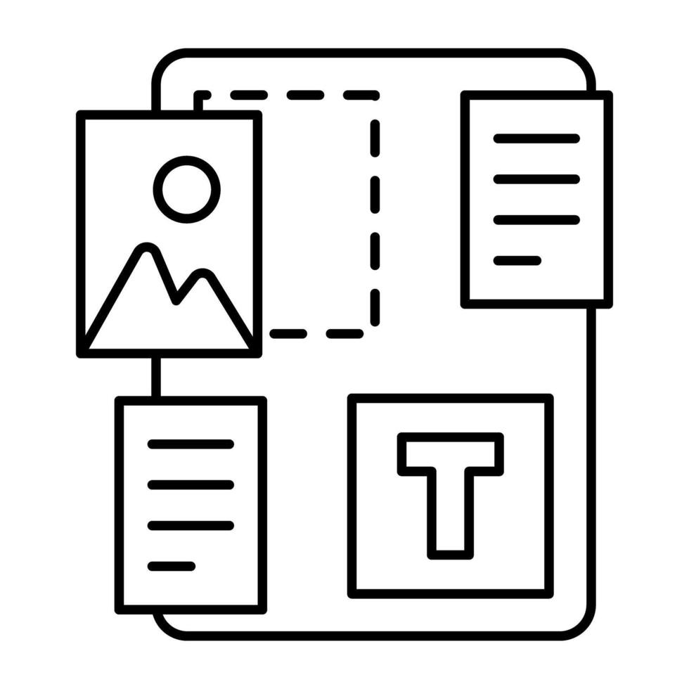 An icon linear design of photo post vector