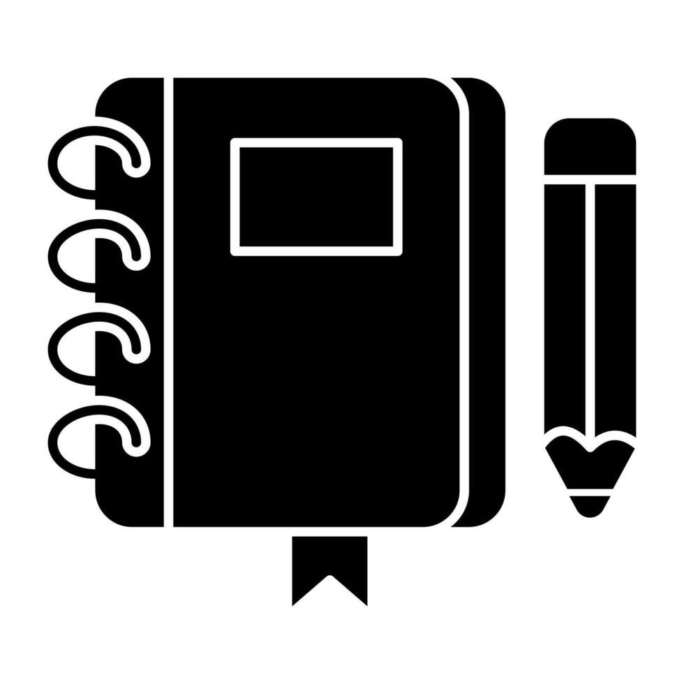 Unique design glyph icon of notepad vector