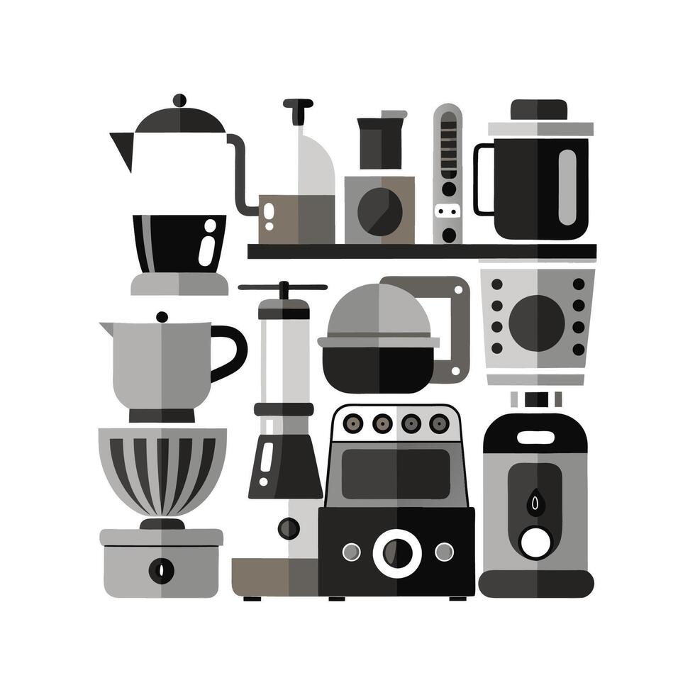 Chic Icons for Blender Kitchen Spaces vector