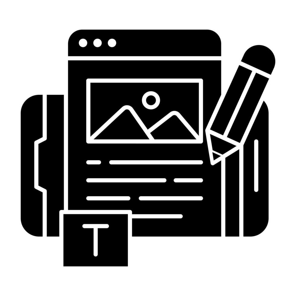 Unique solid icon of web landscape vector
