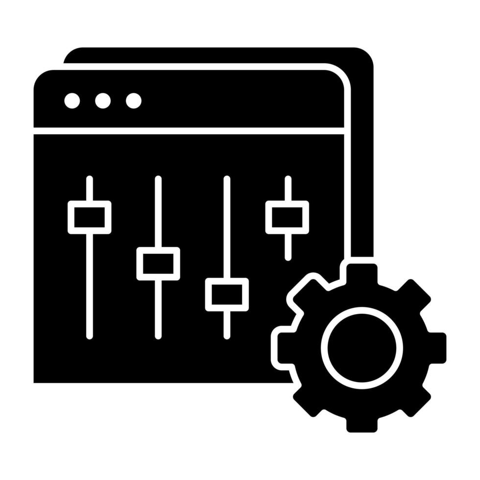 An glyph editable design icon of online equalizer vector